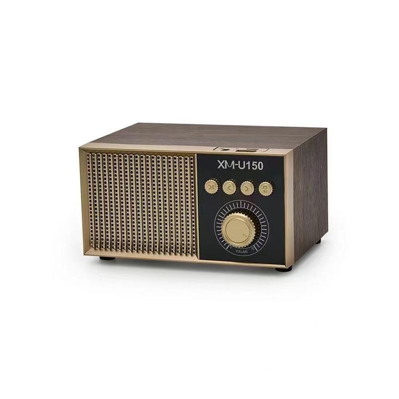 speaker, wireless FM radio, subwoofer, portable wooden Bluetooth speaker XM-U150_voghion.com