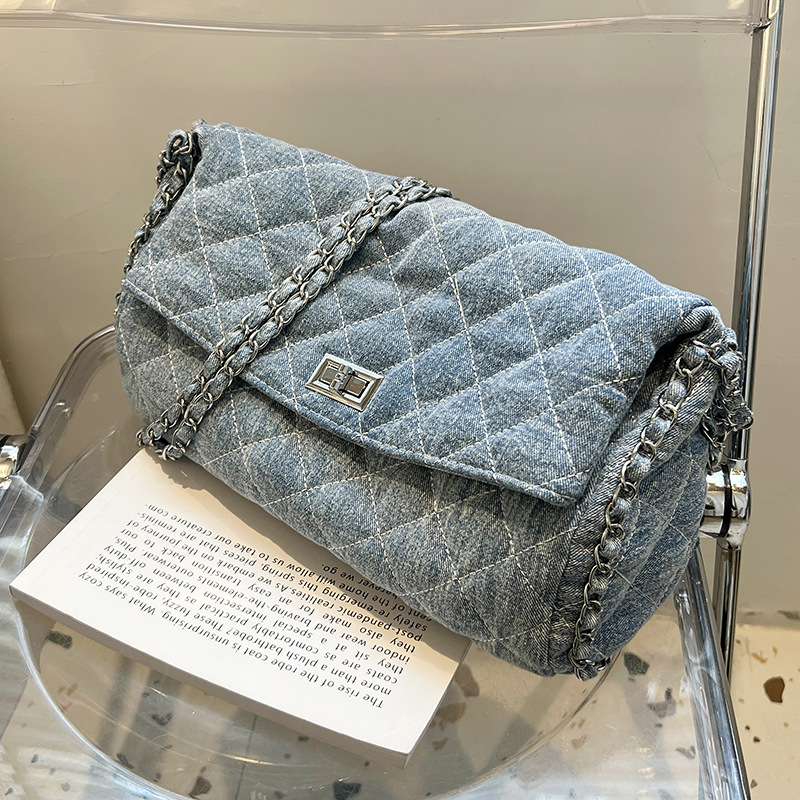 Borsa da donna di fascia alta Borsa da donna 2023 New Fashion Borsa a tracolla a prezzo singolo Denim Borsa tote versione coreana di grande capacità_voghion.com