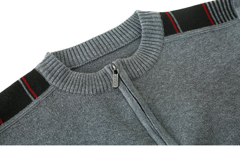Pull tricoté à col montant et demi-fermeture éclair pour homme, haut décontracté, tendance, chaud, nouvelle collection automne et hiver 2023_voghion.com