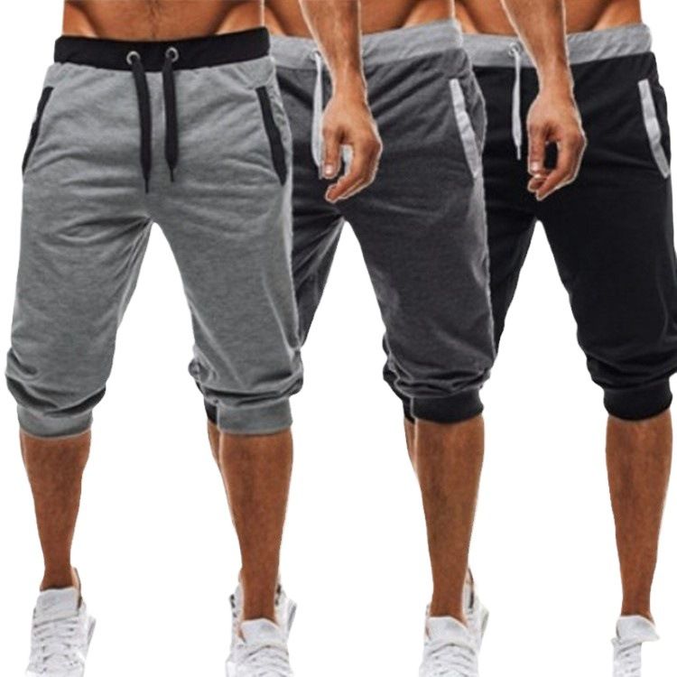 Unschlagbare Qualität Hot Herren Casual Sports Slim Fit Color Blocking Fitness Jogging Fünf Zoll Shorts_voghion.com