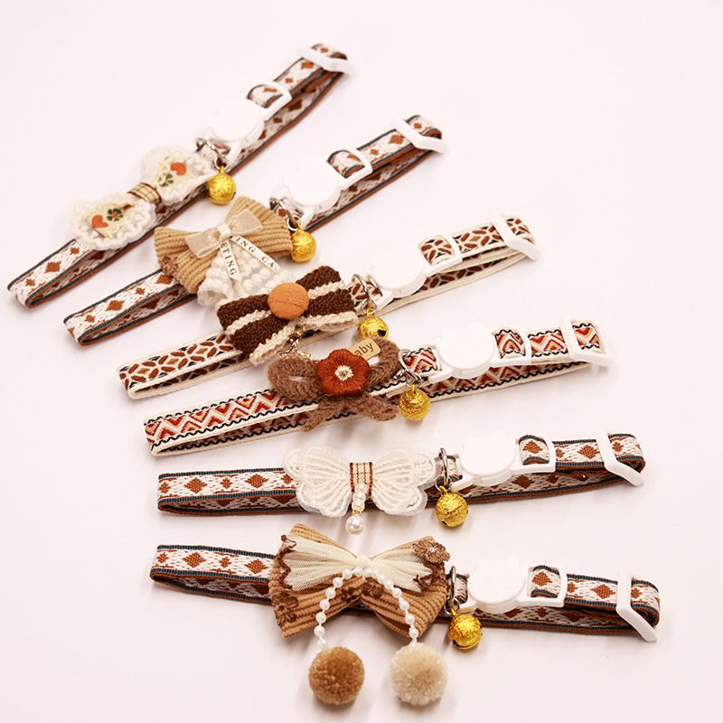 Collare Cross-Bordr Pt Wholsal Coff Color Ti Pndant Bad Lac Bow Bll Cat Ncklac Anti-Soffocamento Safty_voghion.com