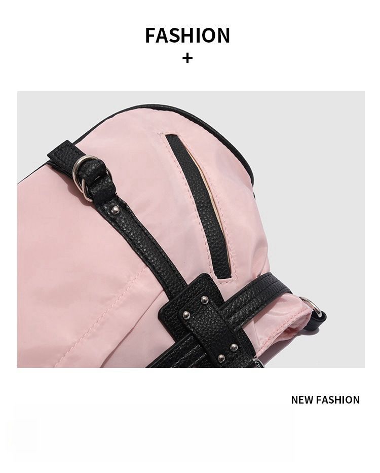 Stylish Unisex Nylon Tote Bag For Travel, Gym & Daily Use - Spacious 20-35L Capacity, Lightweight & Durable (Pink, Black, Leopard Print)_voghion.com
