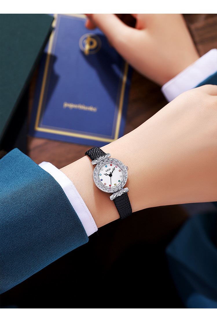 GEDI orologio da donna quadrante in madreperla orologio rotondo cintura di lusso leggera di nicchia impermeabile Xiaohongshu orologio da donna modello caldo_voghion.com