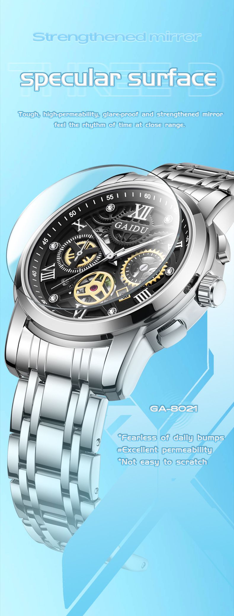 Luxuriöse Business-Herrenuhr mit Skelett-Zifferblatt, automatischem Quarzwerk, Edelstahlarmband, 40-mm-Gehäuse, wasserdichte Herrenuhr_voghion.com