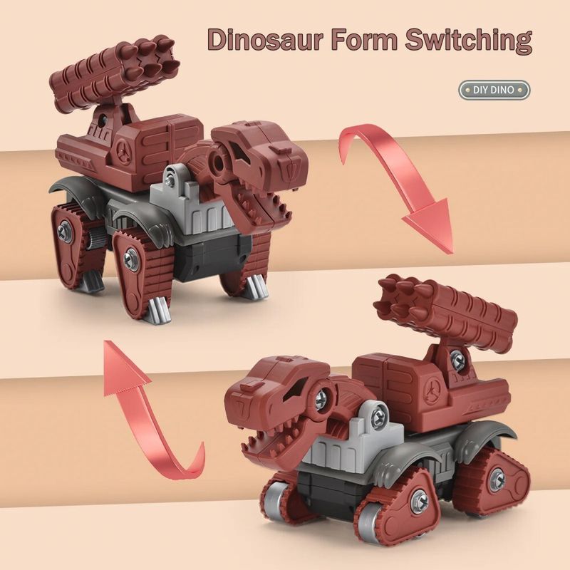 5 Pack Dinosaur Toys For Kids Age 3+, Take Part Toys Dinosaur STEM Building Toys Set For Toddler_voghion.com