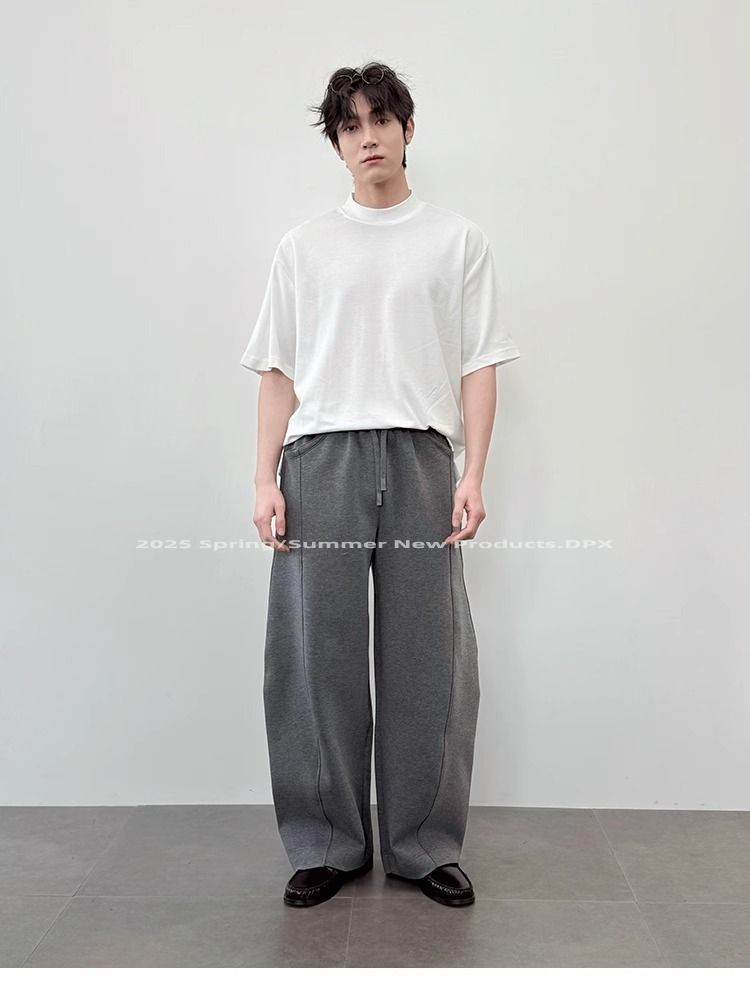 Pantaloni casual da uomo in stile retrò - Jogger larghi con cavallo basso e design cargo vintage per primavera e autunno_voghion.com