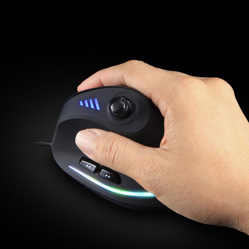 Farfi C18 Vertical Programmable Ergonomic 10000 DPI Adjustable RGB Light Strip USB Optical Gaming Mouse Wired Mice for_voghion.com