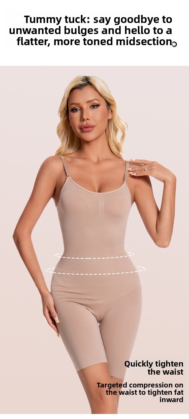Shaping Plus Size Women's Camisole Chest Suppot Gatheed Tight Waist Hip Lift Coset Tummy Contol Bodysuit_voghion.com