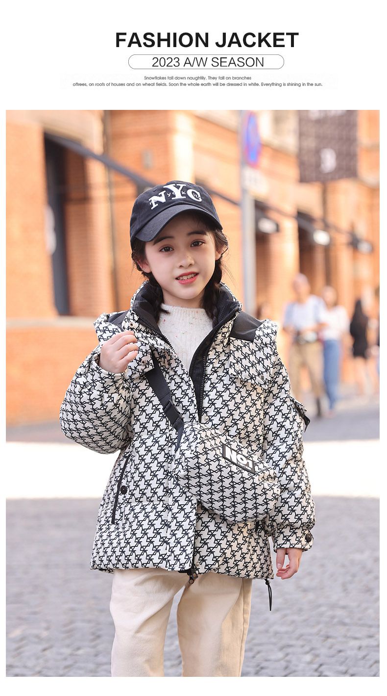 Piumino corto per bambini – Piumino alla moda in stile coreano per bambine (beige/nero/verde/rosa, taglie 120-170 cm, caldo ed elegante)_voghion.com