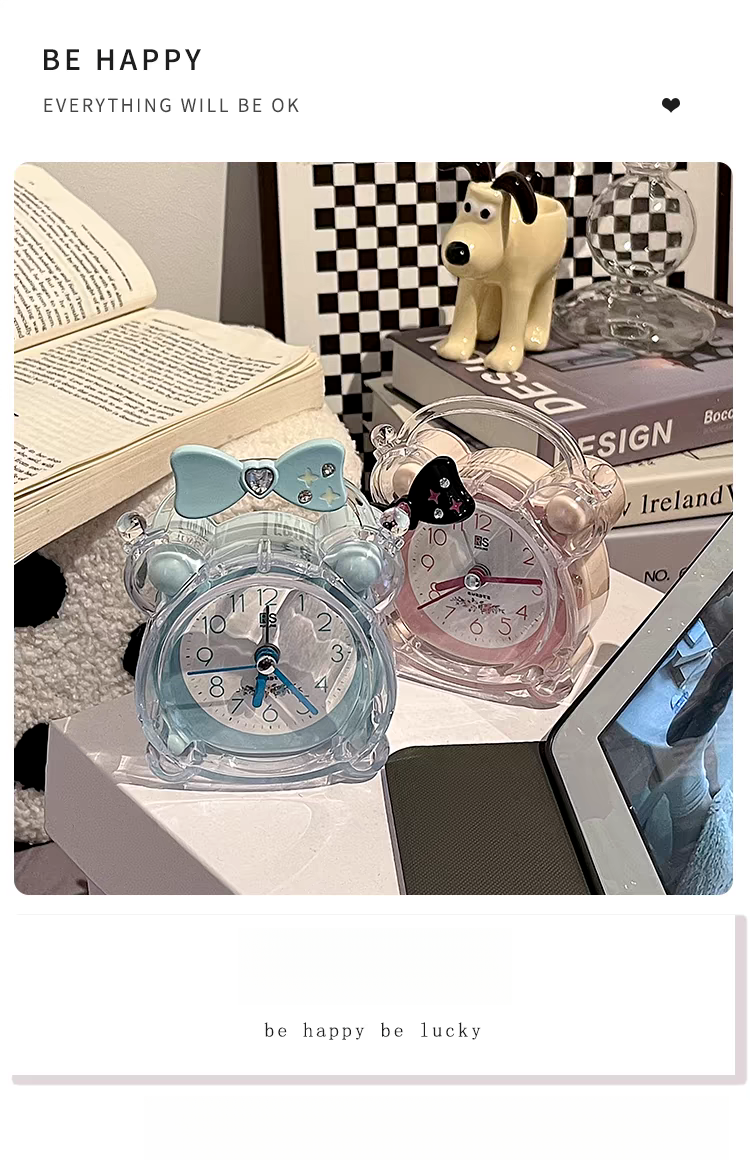Adorable petit réveil pour écolières, gadget de réveil de haute qualité pour filles, nouveau modèle 2024 pour enfants, horloge de bureau pour filles_voghion.com