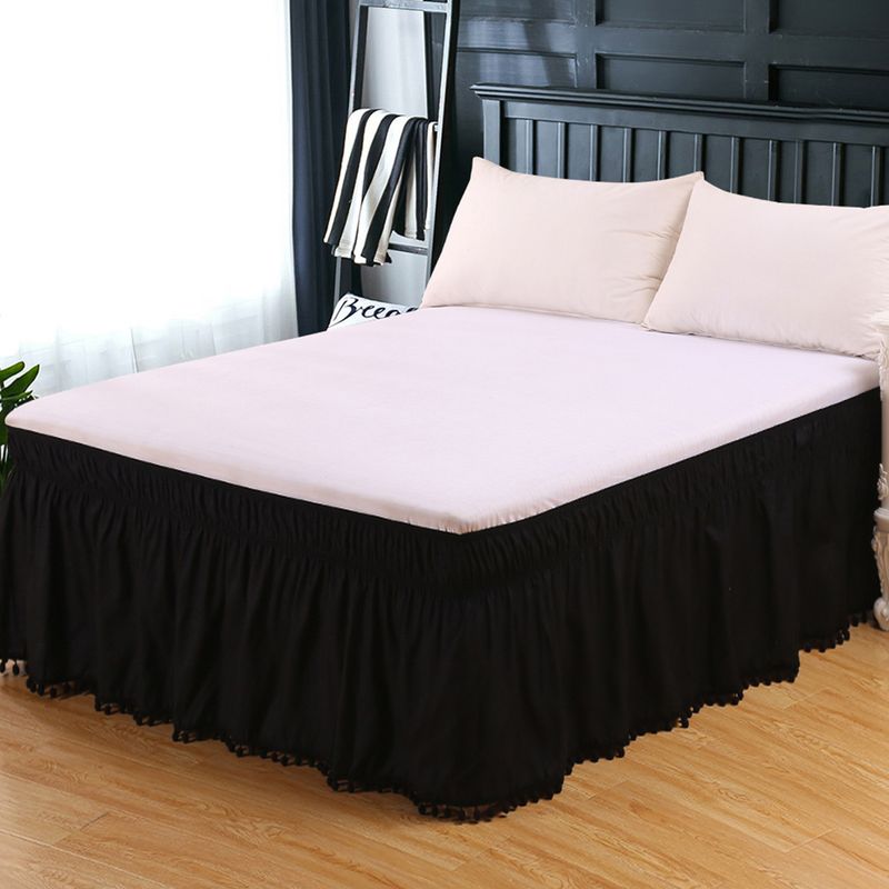 Gonna elastica per letto - Tinta unita con design antiscivolo (facile da installare, adatta a materassi da 20 a 40 cm, antipiega, Queen/King size)_voghion.com