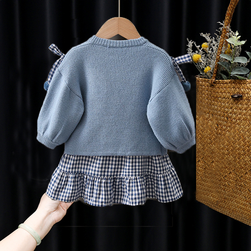 Robe à la mode pour filles, ensemble deux pièces, filet étranger, à infrarouge, nouvelle collection automne 2023_voghion.com