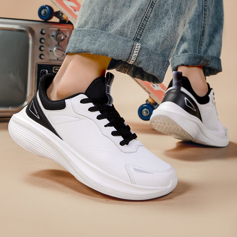 Unschlagbare Qualität Neue Herbst- und Winter-Ultrafaser-Leder-wasserdichte schwarze Herren-Freizeitsport-Vielseitige Laufschuhe mit dicker Sohle_voghion.com