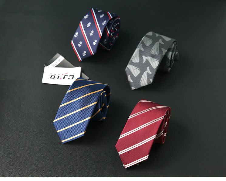 Krawaty i chusteczki damskie igłowe poliestrowy krawat w paski koreański styl wąski na co dzień 6CM krawat biznesowy mężczyźni i kobiety moda ślubna nowość_voghion.com