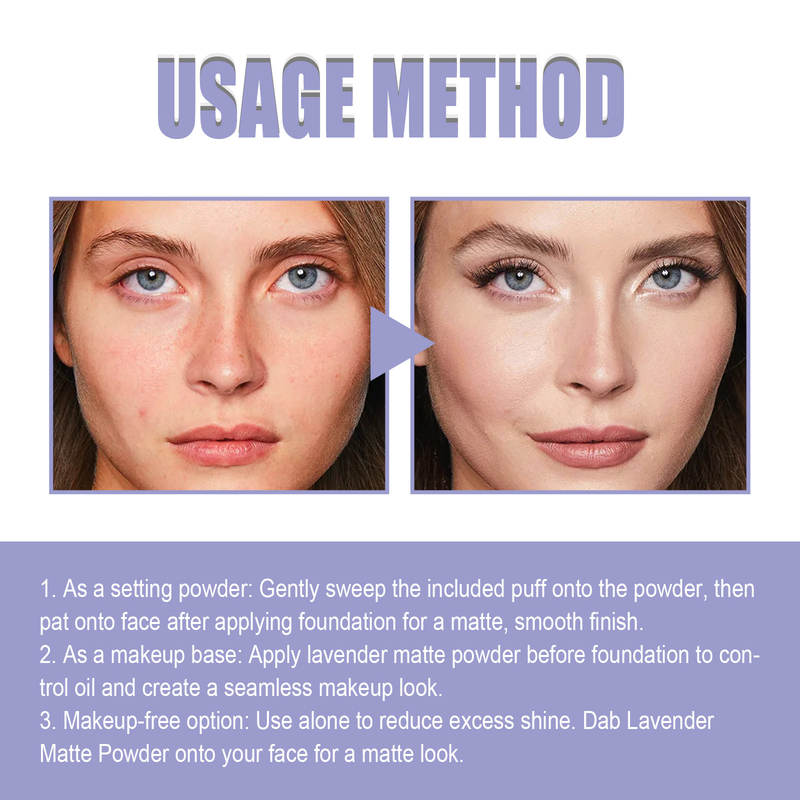 EELHOPE lavendel met mat oppervlak, licht licht, niet gemakkelijk te verwijderen make-up, natuurlijk en langdurig make-uppoeder_voghion.com