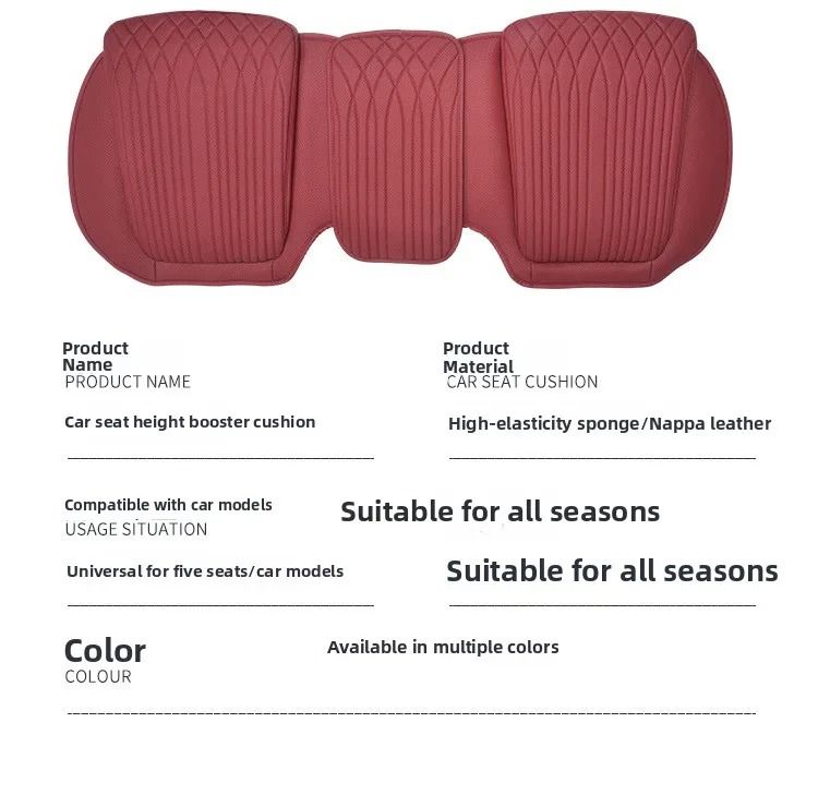 New Breathable Nappa Leather Non-slip Car Sponge High Rebound Pad Cushion Four Seasons Universal Auto Seat_voghion.com