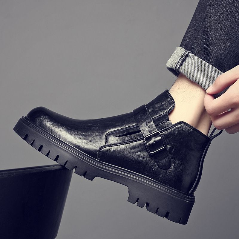 Martin Boots Herren Wind Fleece Herren Medium Help Chelsea Bullock Side Zipper Casual Boots_voghion.com