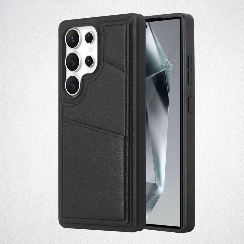 The new model is suitable for Samsung S25Ultra mobile phone case, card bag holder S24 magnetic charging, anti-drop S23 protective leather case._voghion.com