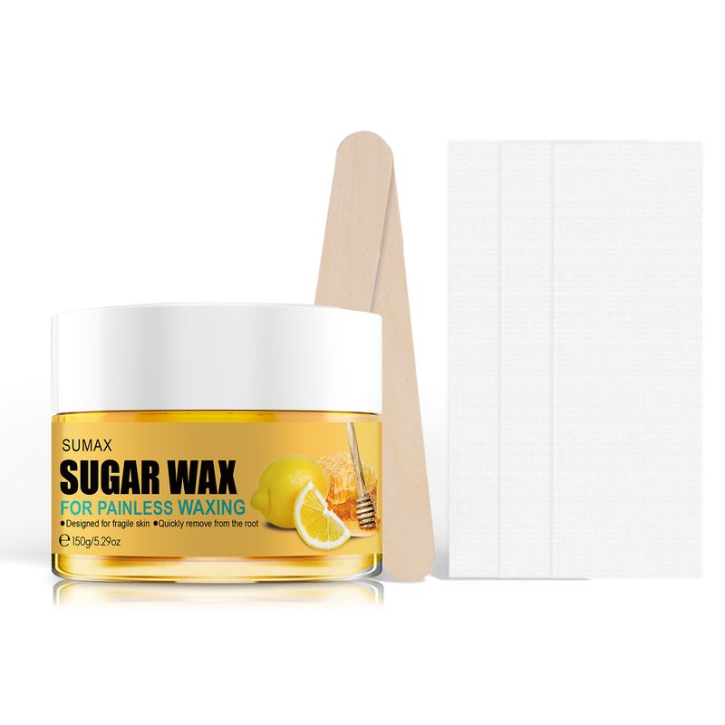 Honey Lemon Sugar Wax, Pure Natural Honey Wax Hair Removal Cream, Suitable For Leg, Chest, Hand, And Underarm Hair Removal, With A Scraper_voghion.com