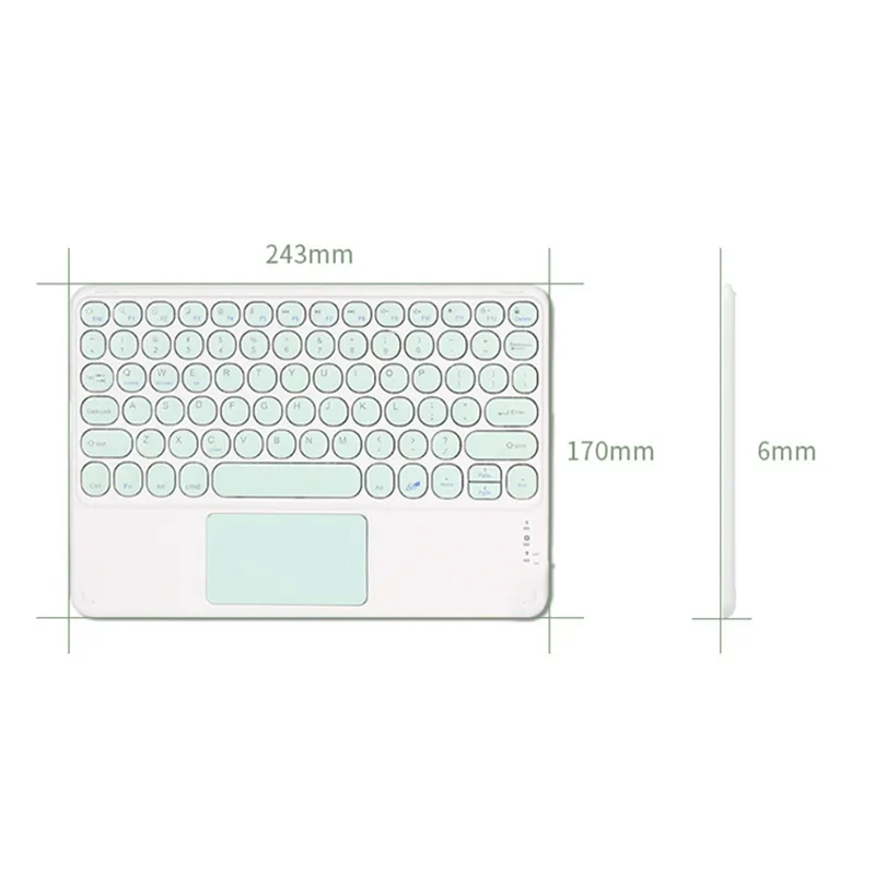 iPad Keybaord iPhone Samsung Galaxy Xiaomi Huawei Microsoft Surface HP için Dokunmatik Yüzeyli Kablosuz Bluetooth Klavye_voghion.com