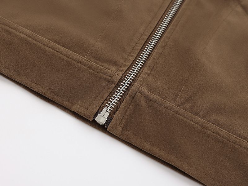 Eon Modish 25 Herbst Neue Amerikanischen Stil Wildleder Einzigartige Farbe-Block Revers Jacke Mantel_voghion.com