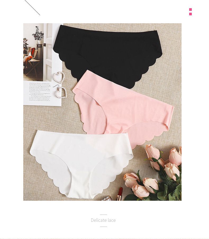 underwear women's summer ice silk one-piece seamless cloud edge briefs thin breathable cotton underwear_voghion.com