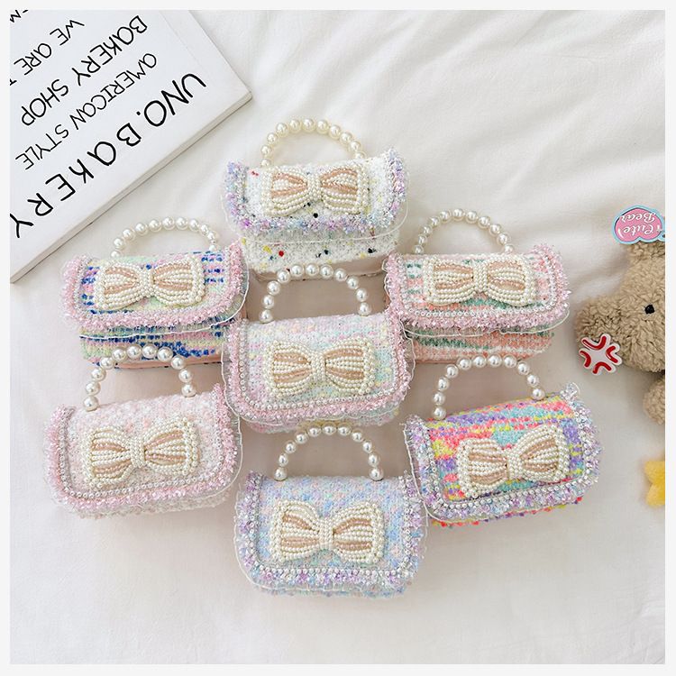 Andralyn Bērnu soma Modes plecu soma karikatūra Pearl Bow Crossbody Bag Mini Princess Zero Wallet_voghion.com