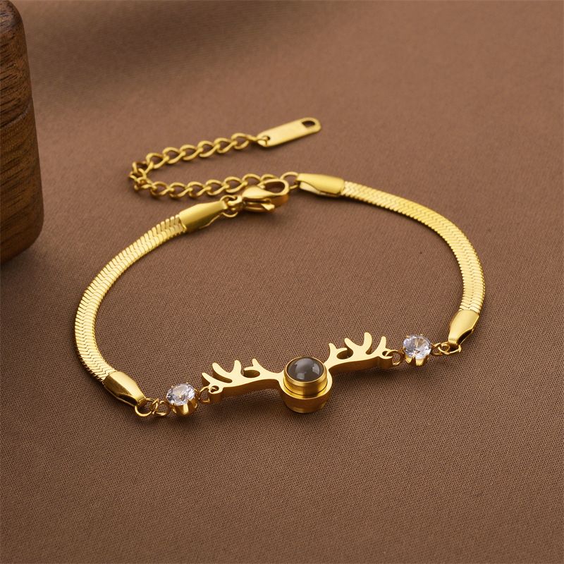Hot Selg All The Way With You Projektion på 100 sprog. Jeg elsker dig. Armbånd i titaniumstål, kvindelig slangeben._voghion.com