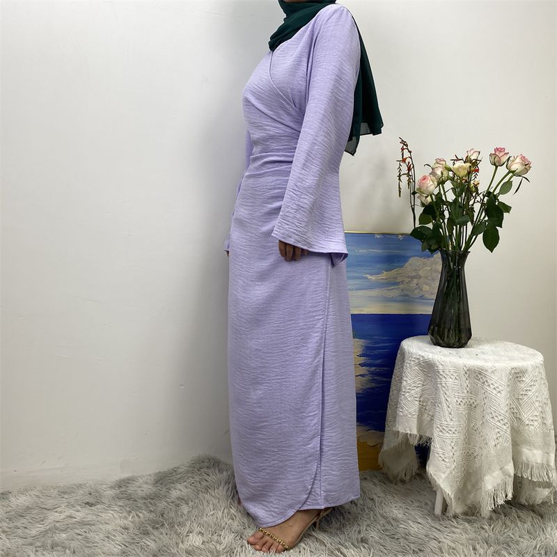 Abiti lunghi da donna in lino per le feste, abaya, musulmani, Ramadan, per l'Eid, caftano marocchino, abito nero, jalabiya, tinta unita_voghion.com