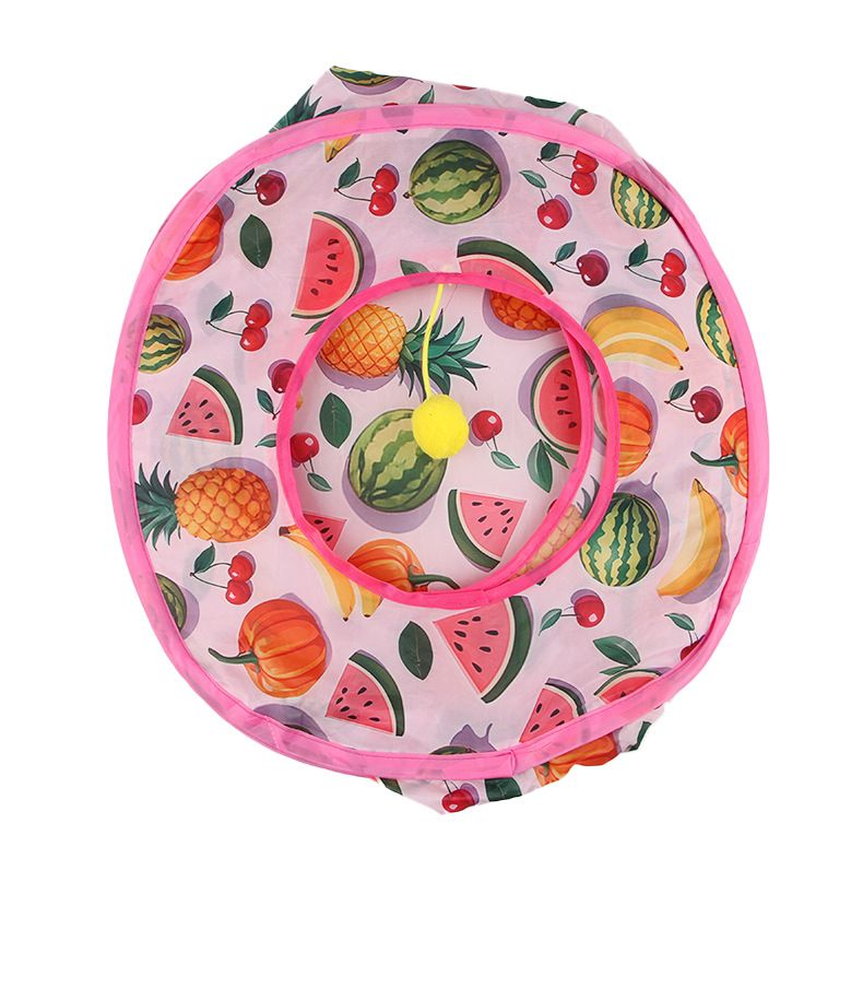 Giocattolo per animali domestici con tunnel di Totoro pieghevole a forma di canale con frutta estiva_voghion.com