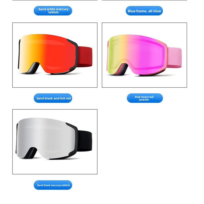Outdoor New UV Protection HD Anti-Fog With Clip-On Prescription Lenses Ski Goggles_voghion.com