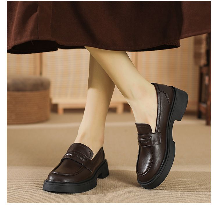 Genuine Lefu for women in the autumn of 2024, new women's with thick soles, one foot sole, and high height British style_voghion.com