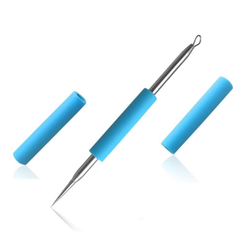 Dubbele kop roestvrij acne mee-eter puistje extractor remover acne naald_voghion.com