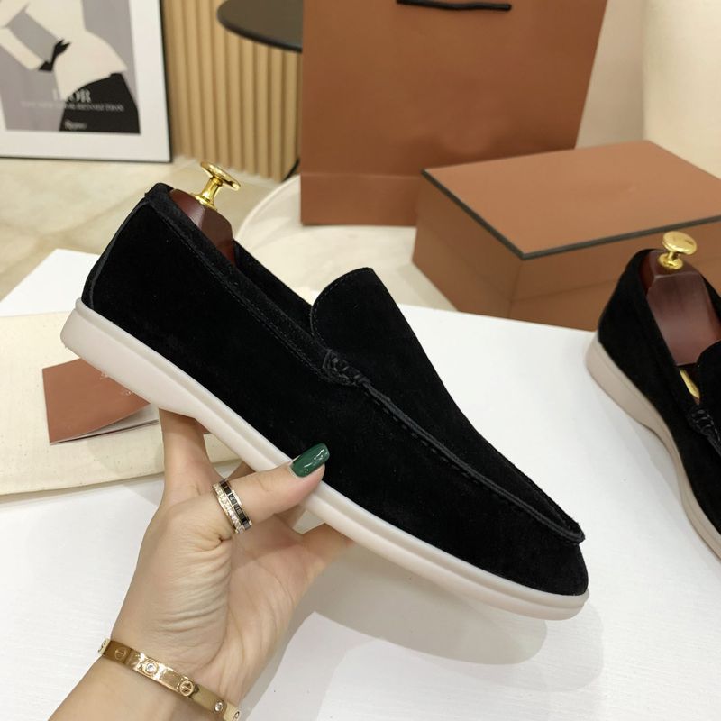 High Version Men's Slip-On Sheepskin Flat Casual Lazy Loafers Women's Large Size Shoes_voghion.com