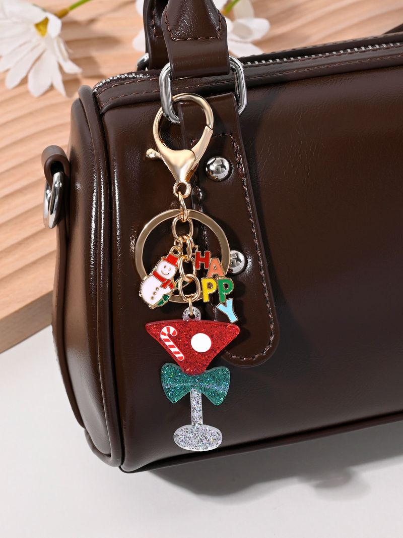 HAPPY Snowman Weinglas-Anhänger für Frauen, Cartoon-Tasche, Auto-Schlüsselanhänger_voghion.com