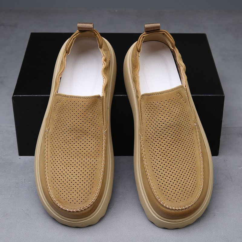 Zapatos de tabla informales de corte bajo para hombre, transpirables, con suela gruesa y versátiles, con un solo pie, para verano de 2025_voghion.com