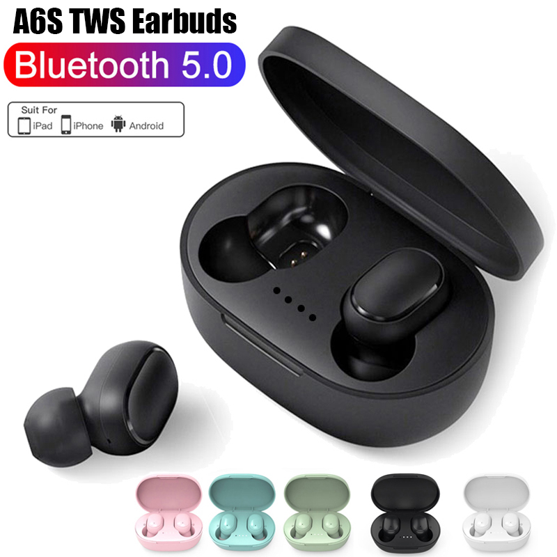A6S TWS Fone Bluetooth-oortelefoon Draadloze hoofdtelefoon Ruis Stereo Geluidsonderdrukkende oordopjes met microfoon Draadloze Bluetooth-headset_voghion.com