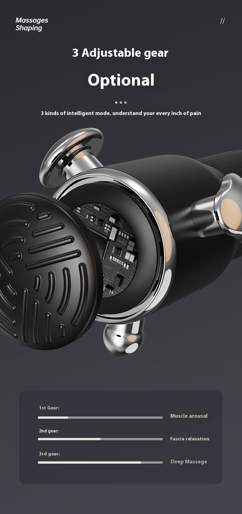 Professional Grade Massager Intelligent Variable Speed Vibration Electric Fascia Muscle Relaxation Gun_voghion.com