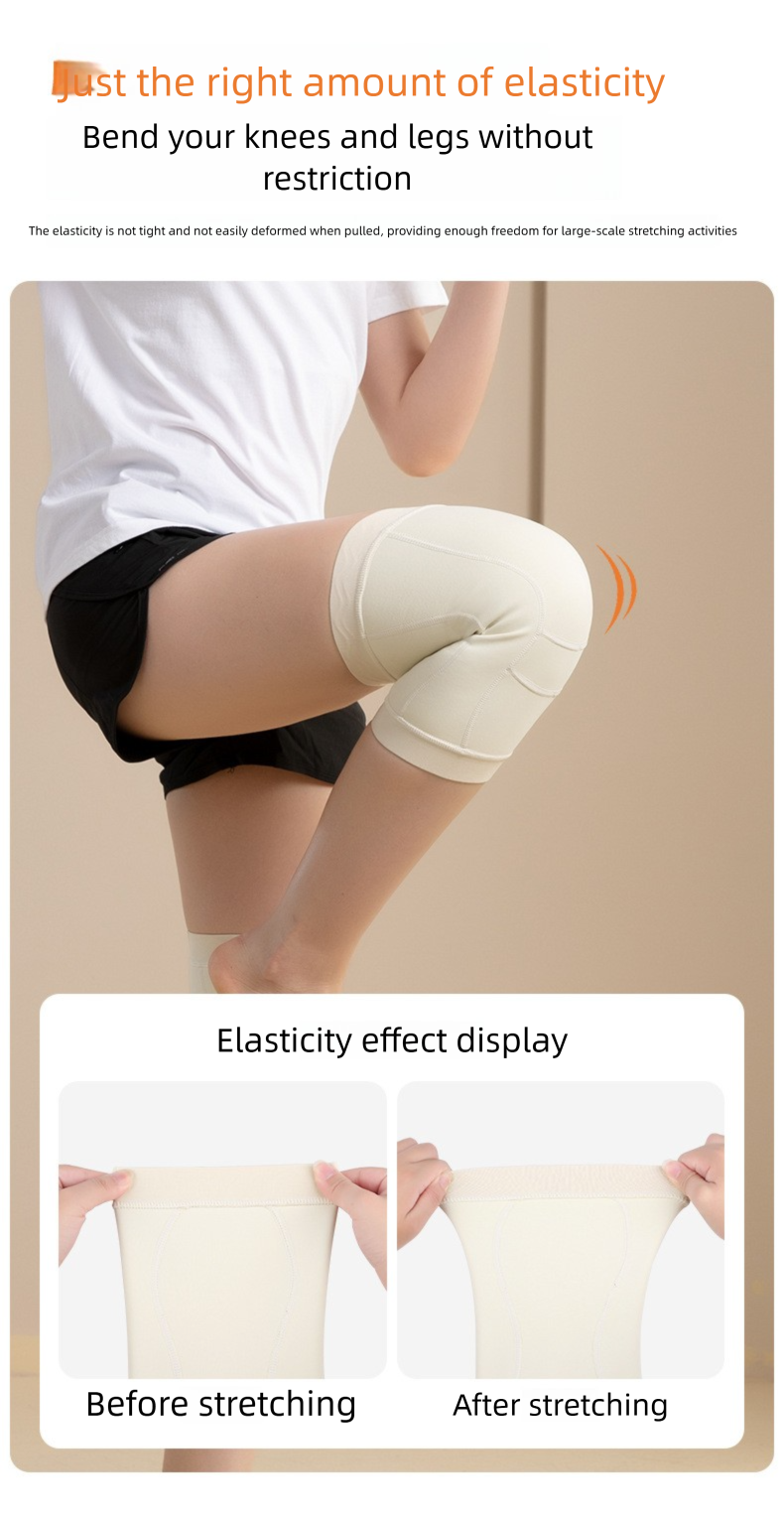 Caldi cuscinetti foderati in pile per l'autunno e l'inverno per gambe vecchie e fredde, ritenzione del calore, ginocchiere antiscivolo, giunture invisibili_voghion.com