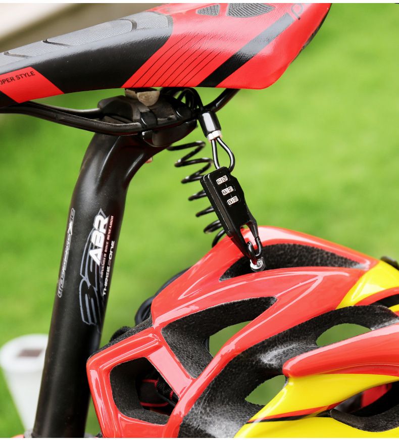 Nuevo casco de montaña con cable de seguridad para bicicleta, motocicleta, bicicleta eléctrica, portátil, con contraseña y cable de bloqueo_voghion.com