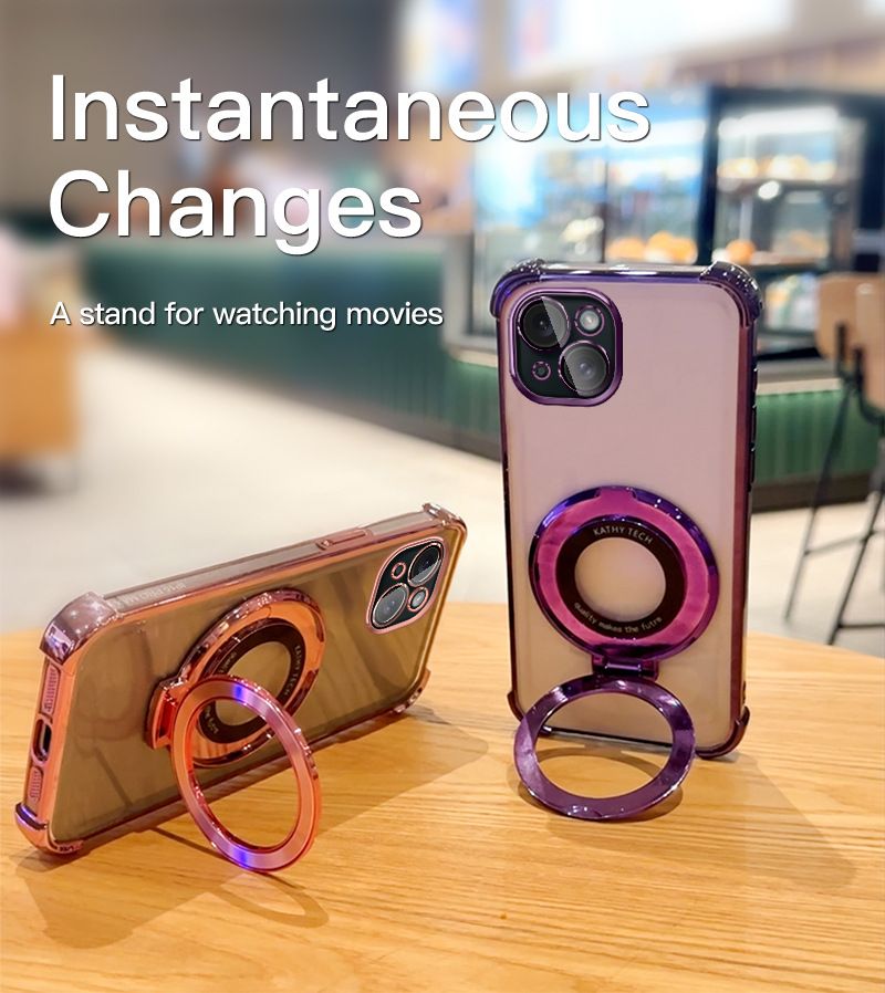 Custodia protettiva per telefono con supporto magnetico antiurto trasparente per iPhone 16 15 14 13 12 11 Pro Max XS X XR 7 8 Plus_voghion.com