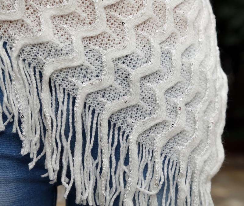 Cross-border European and American cape shawl knitted pullover shawl wave sequined suit spot wholesale special price_voghion.com