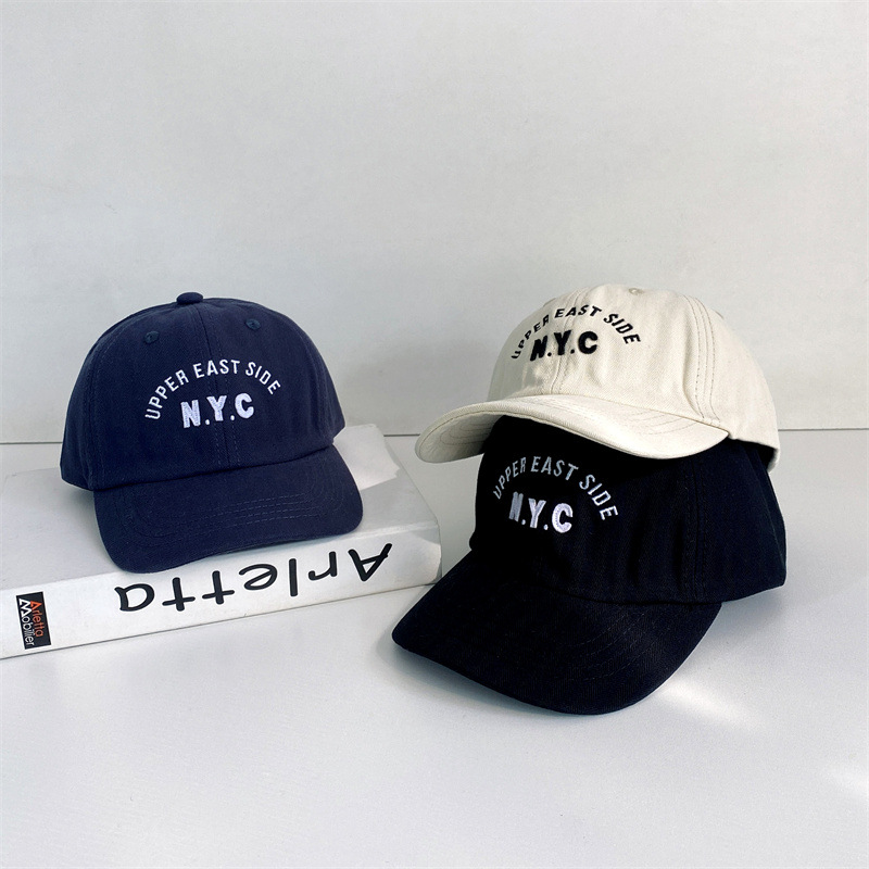 Gorra de béisbol de Bordado de letras Simple con personalidad de verano para niño y niña, protección solar de algodón que combina con todo_voghion.com