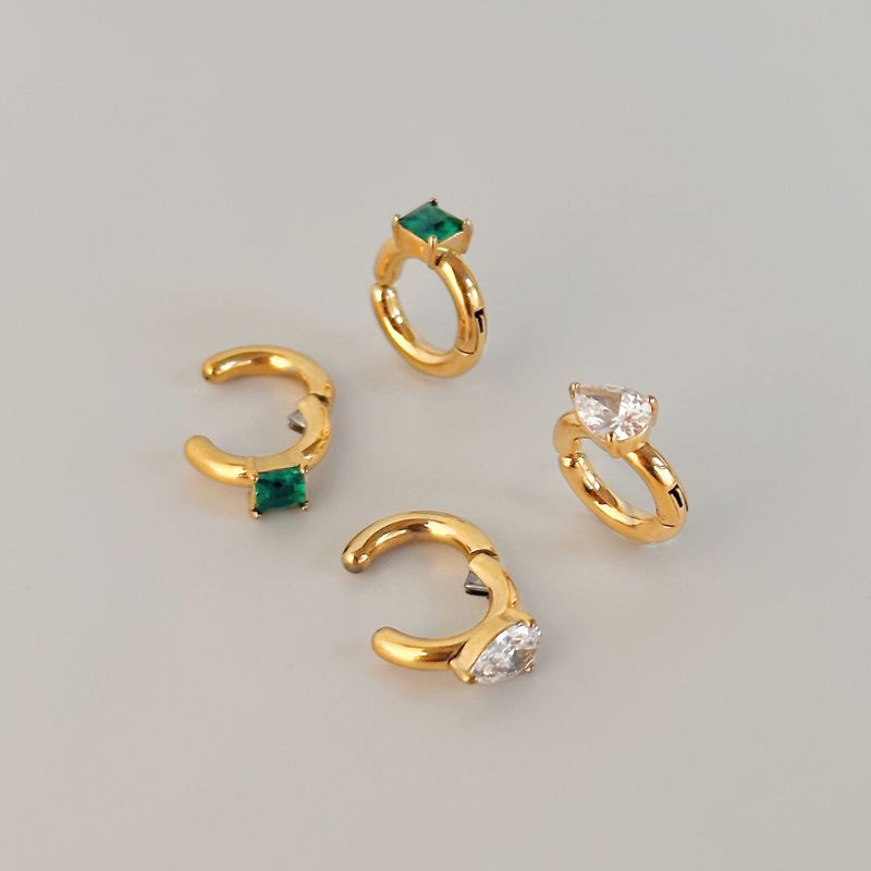 In Stock Factory Wholesale European And American Cross-Border Fashionable INS Retro Titanium Steel Square Water Drop_voghion.com