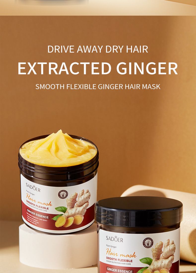 Maschera completa allo zenzero inglese 500 g SADOER Idratante e lisciante per capelli Trasmissione in diretta_voghion.com