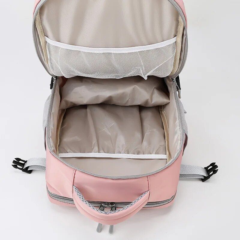 Zaino da viaggio per donna, impermeabile, per ragazze adolescenti, con ricarica USB, per computer portatile, con tracolla grande, borsa per scarpe 2024_voghion.com