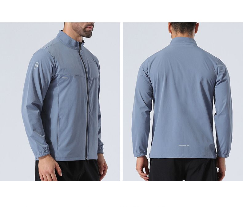 Schnelltrocknende Laufjacke für Herren – Atmungsaktive Langarm-Workout-Jacke mit Reißverschluss für Fitnessstudio und Wandern (M-4XL) – Leichte Trainings-Windjacke aus Nylon_voghion.com