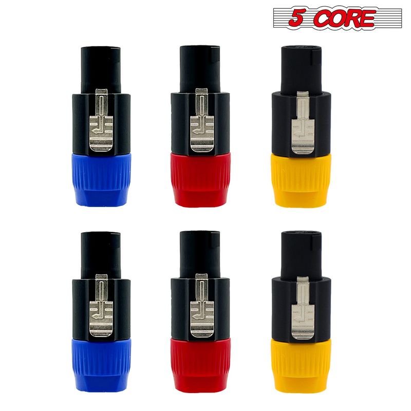 5 Core Speakon Adapter 6 Pack High Quality Audio Jack Male Audio Pin Speaker Adapter Connector - SPKN BRY 6PK_voghion.com