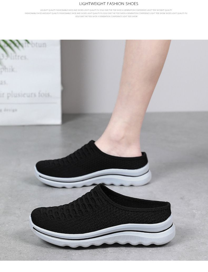 Damen Bag Head Hausschuhe Damenschuhe Freizeitschuhe Ein Pedal Lazy Shoes Flying Woven Atmungsaktive Einzelschuhe_voghion.com