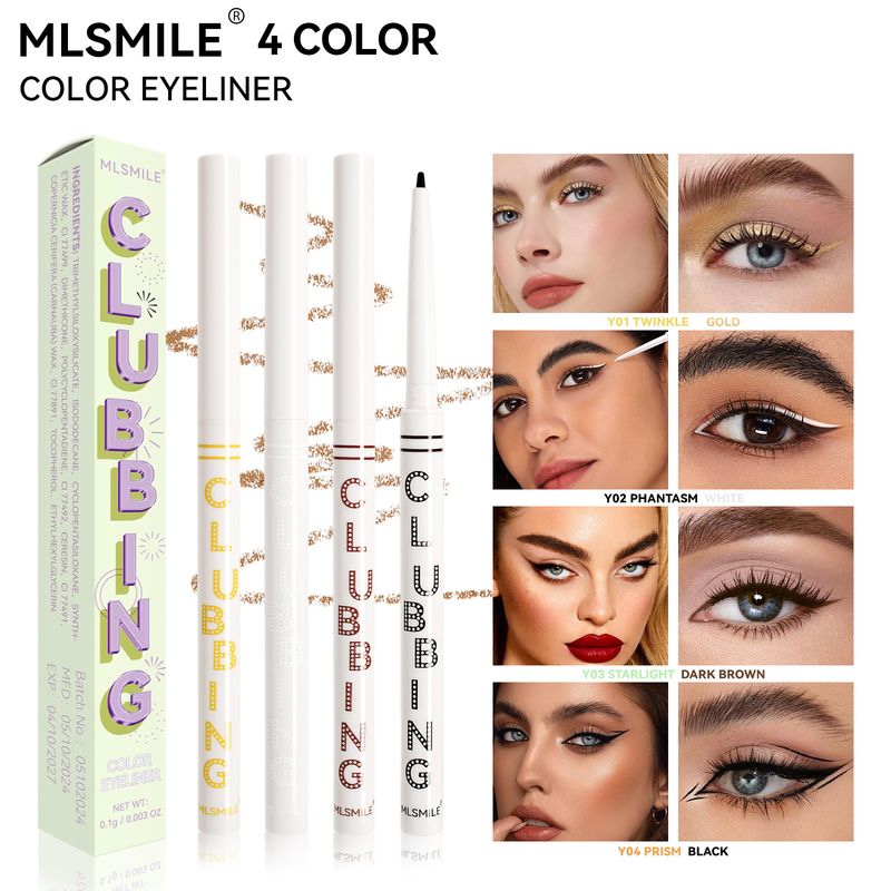 4-color Gel Not Easy To Smudge Gold White Black Color Eyeliner Pen_voghion.com